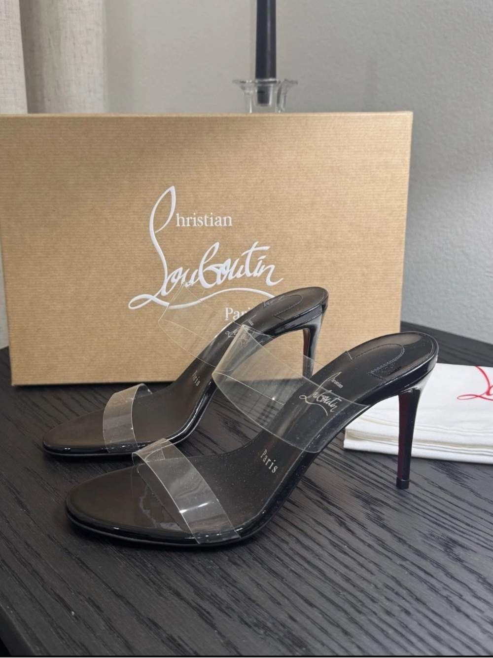 Christian Louboutin Just Nothing 85 Sandals Black 36.5 - Picture 2 of 9